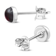 Turquoise Round Sterling Silver Stud Earrings, e440st